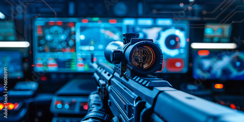 Sci-Fi Weapon Aiming with Holographic Sight