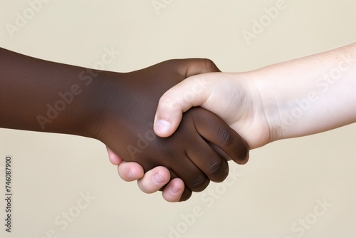 Diverse handshake representing friendship and agreement