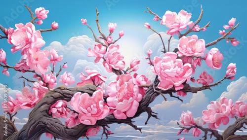 Sakura flowers cherry bloss...
