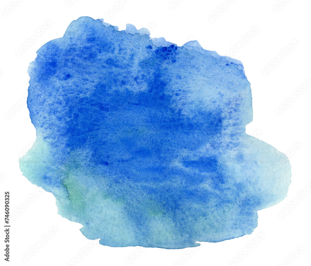 Watercolor blue spot on a white background. Abstract background element for design, scrapbook, print, template, cover, wallpaper. Watercolor blue spot on a white background. Abstract background element for design, scrapbook, print, template, cover, wallpaper.