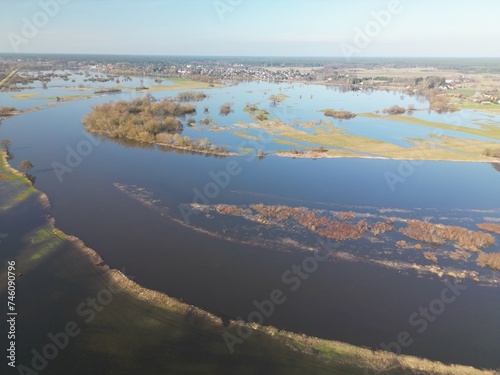 Zdjęcia z drona. Powódź, rozlewiska Bugu w okolicach Broku © Pit75Wawa