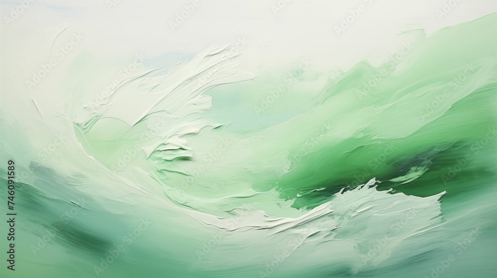 green watercolor painting of the sea