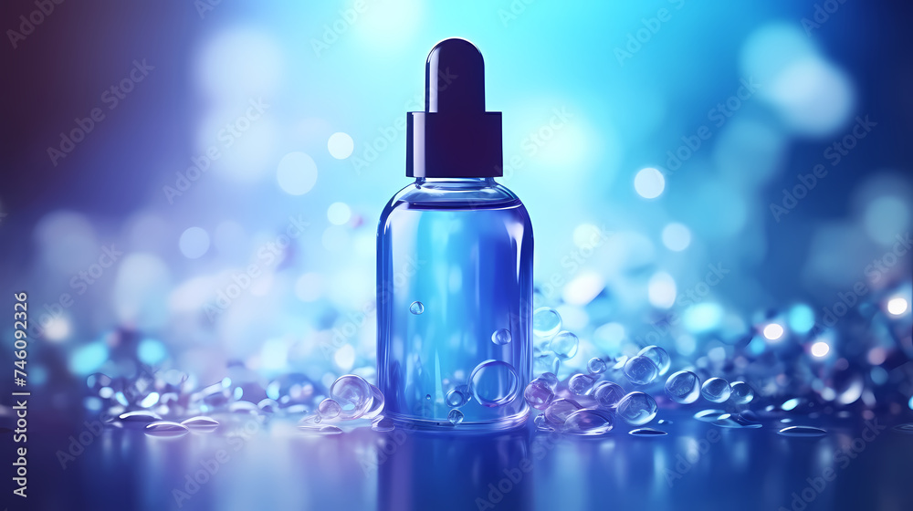 Cosmetic bottles on background, advertising shoot Cosmetic bottles on background, advertising shoot