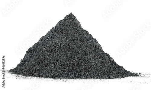 Black volcanic clay powder isolated on a white background. Сlay powder for cosmetic procedures.