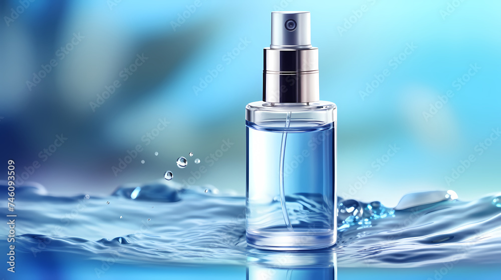 Cosmetic bottles on background, advertising shoot Cosmetic bottles on background, advertising shoot