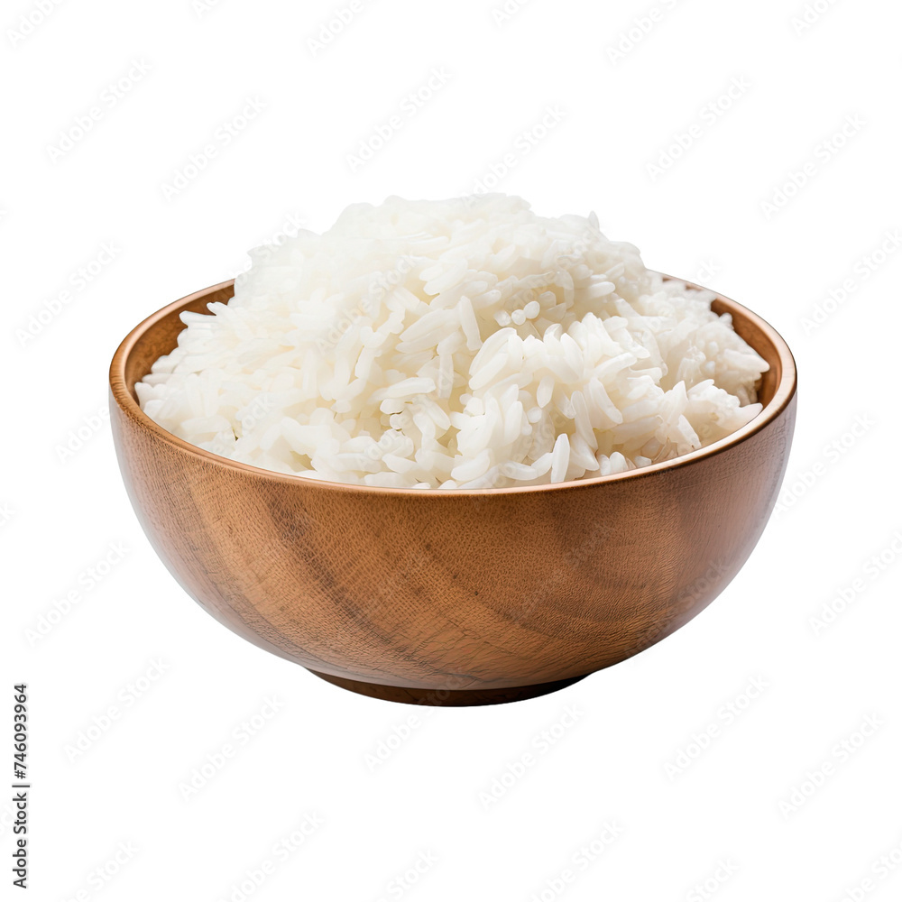 Bowl of rice on white or transparent background Bowl of rice on white or transparent background