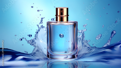 Cosmetic bottles on background, advertising shoot