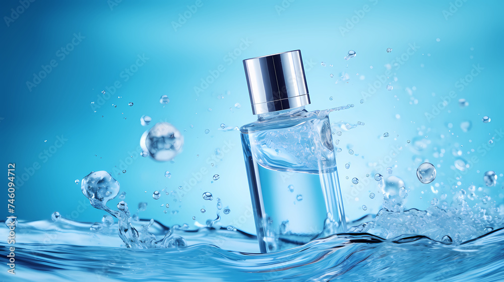Cosmetic bottles on background, advertising shoot Cosmetic bottles on background, advertising shoot