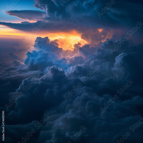Dramatic Thunderstorm Cloudscape at Sunset © HustlePlayground