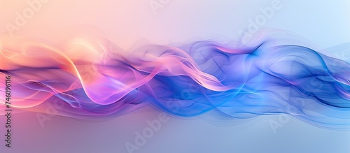A swirl of blue and pink smoke hangs in the air, creating a mesmerizing abstract composition against a dark background.