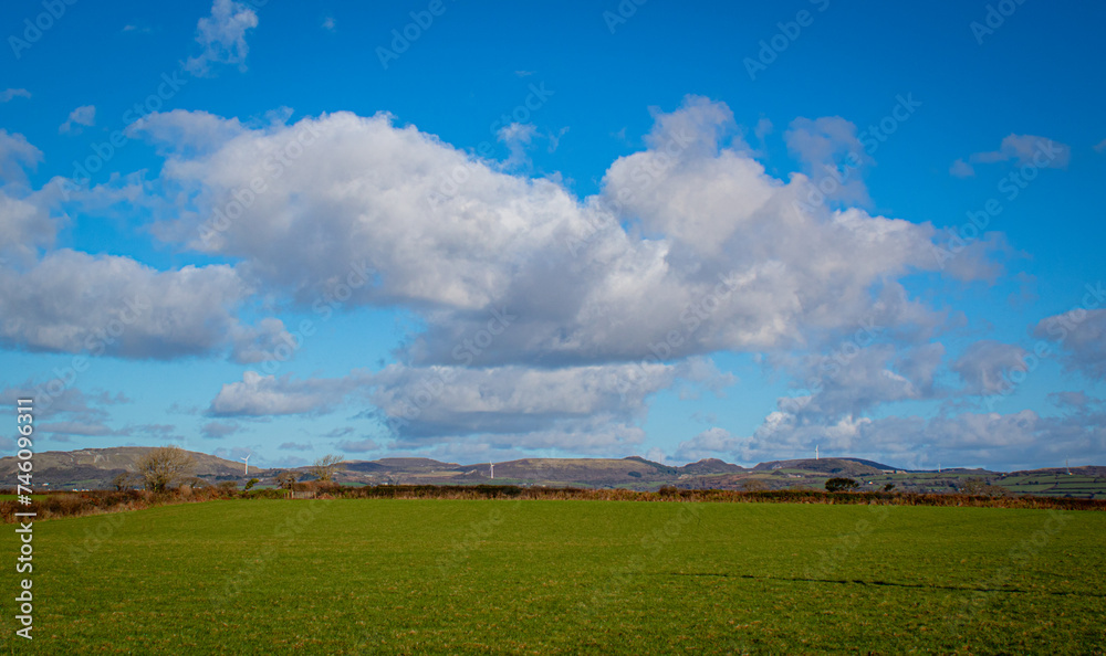 field and blue sky, Cornwall
