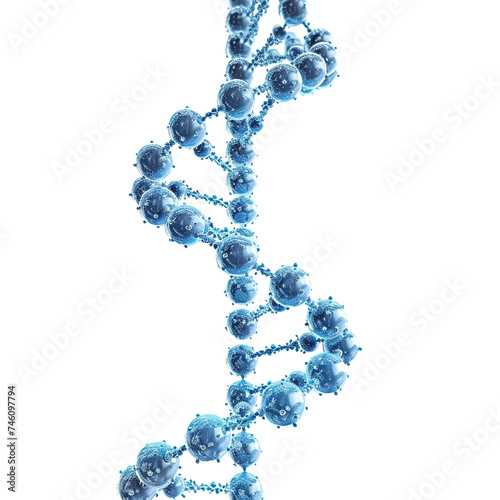 DNA strand on white or transparent background