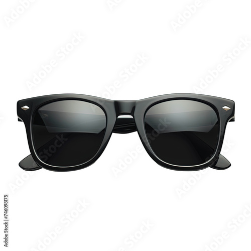 Black sunglasses on white or transparent background