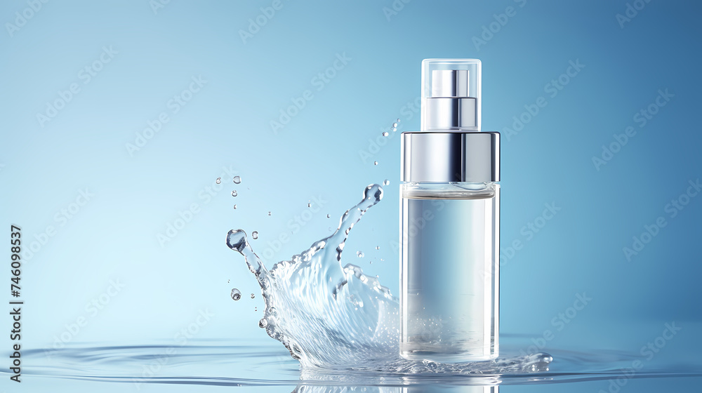 Bottle of moisturizer, hydrating face cream or skin care lotion with slashes and waves on light pastel background Bottle of moisturizer, hydrating face cream or skin care lotion with slashes and waves on light pastel background