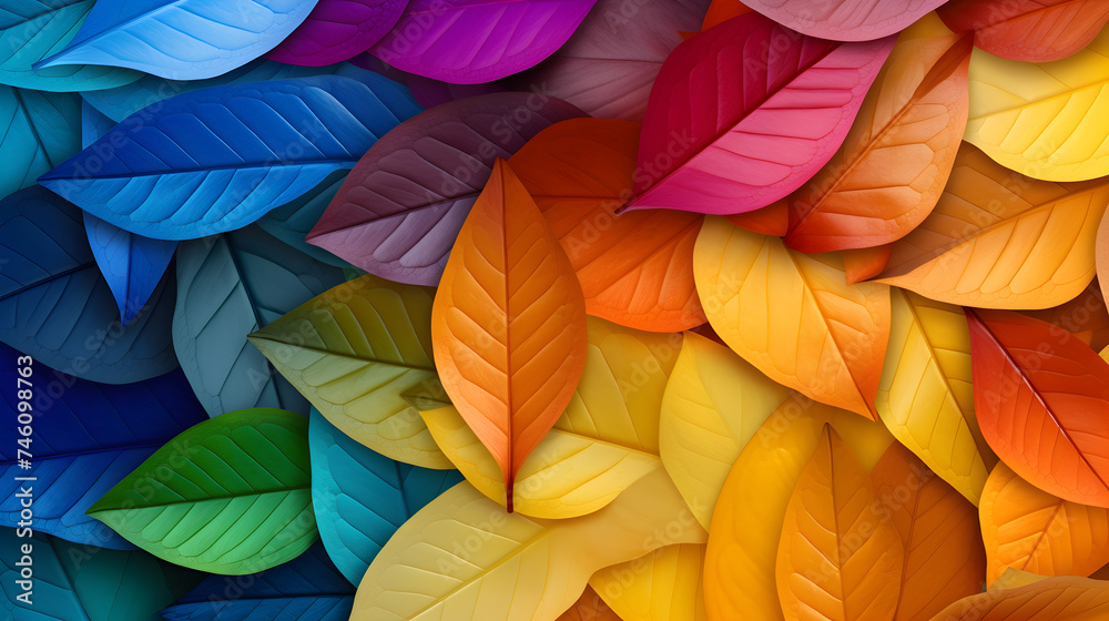 colorful autumn leaves background,
Hues of Nature Gradient Multicolor Leaf Arrangement
