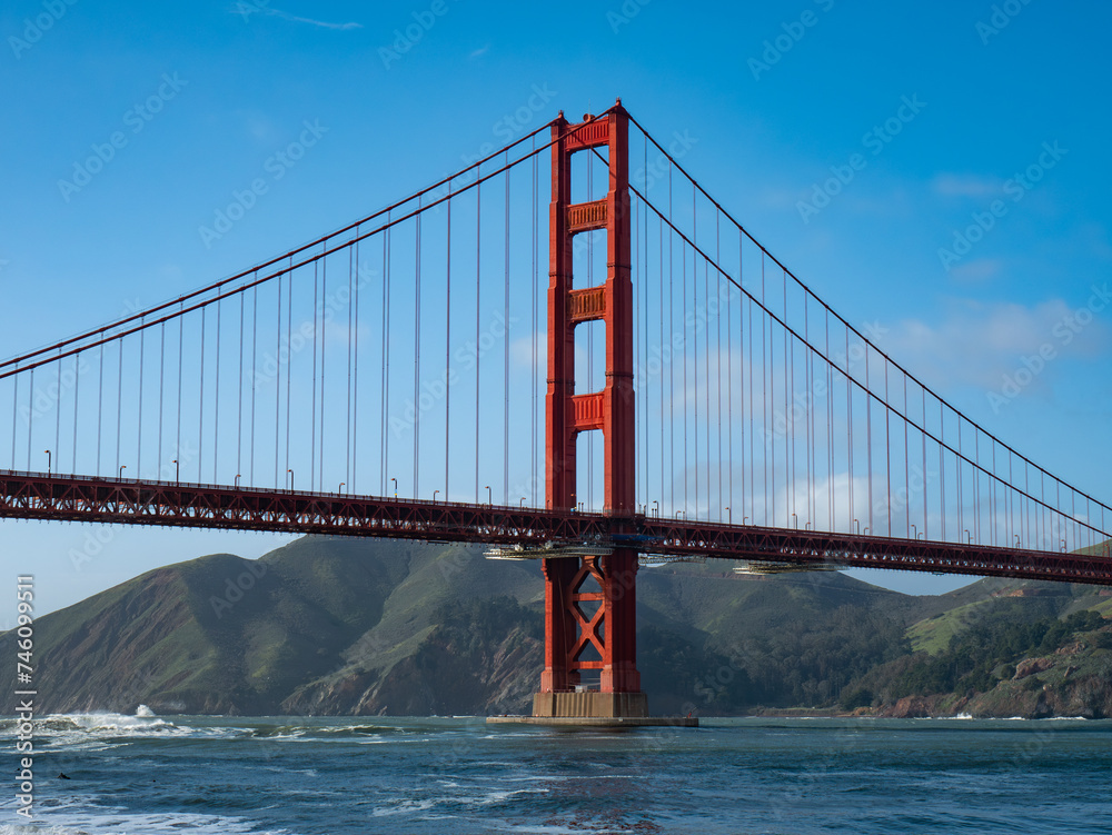 Golden Gate Bridge San Francisco Bay with waves 04 Golden Gate Bridge San Francisco Bay with waves 04