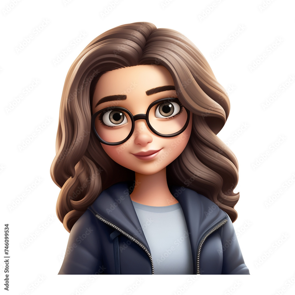 memoji cute woman on white background сreated with Generative Ai memoji cute woman on white background сreated with Generative Ai