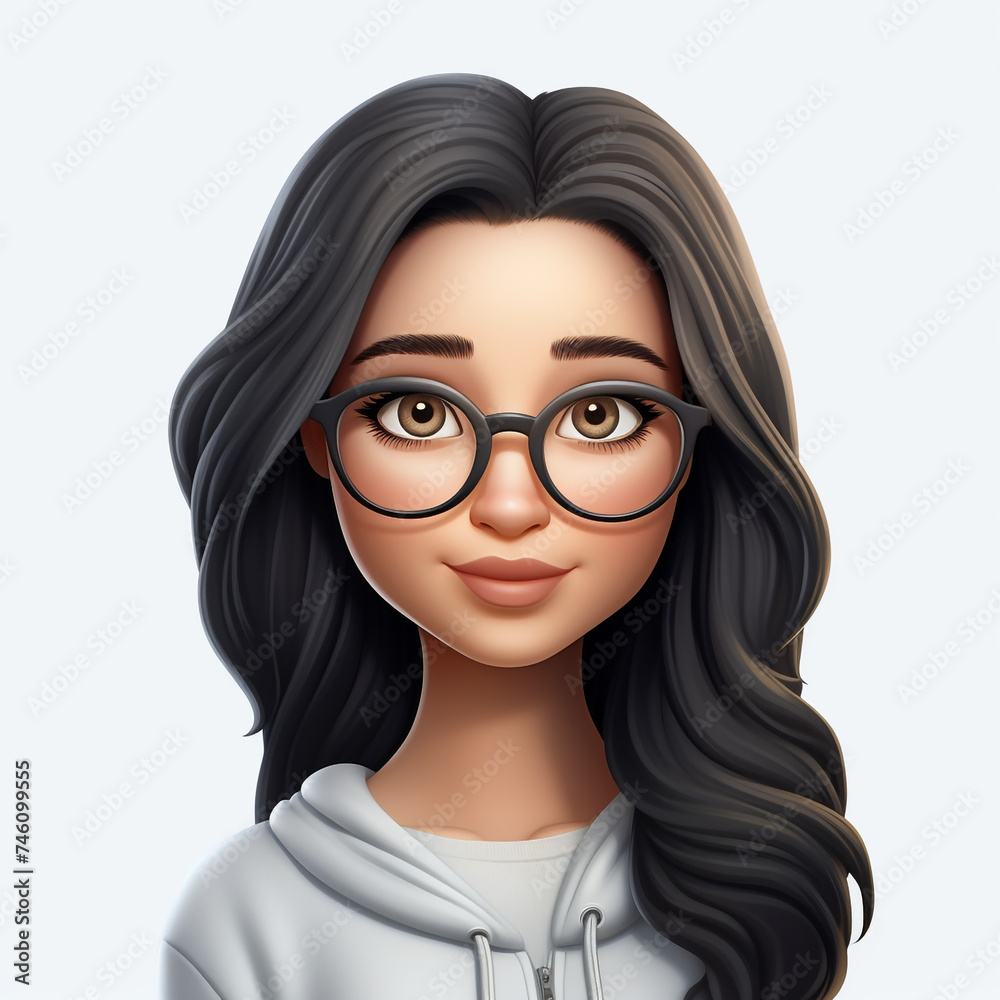 memoji cute woman on white background сreated with Generative Ai memoji cute woman on white background сreated with Generative Ai