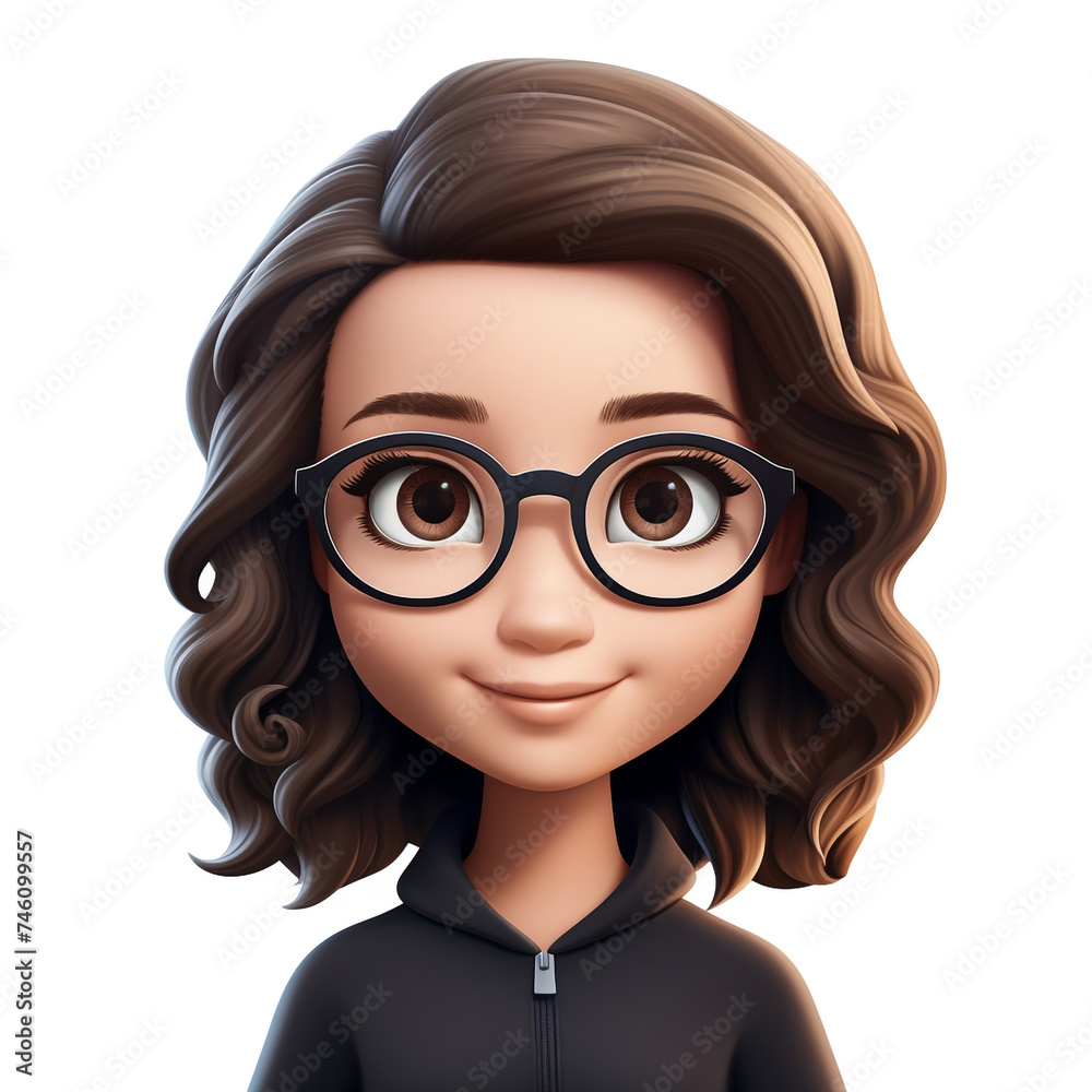 memoji cute woman on white background сreated with Generative Ai memoji cute woman on white background сreated with Generative Ai