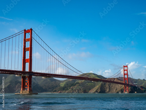 Golden Gate Bridge San Francisco Bay with waves 03