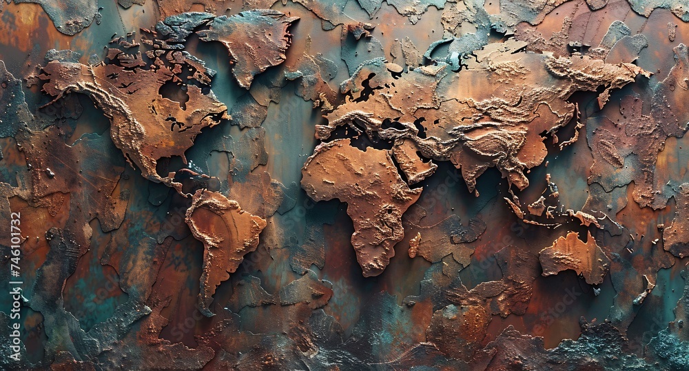 Fototapeta premium 3D world map illustration