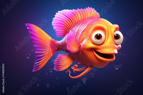 a cartoon fish with big eyes