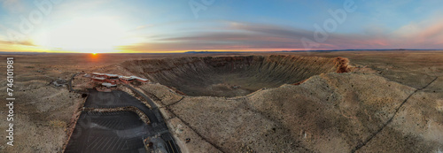 Sunrise Over Meteor Crater, Winslow Arizona By Drone photo