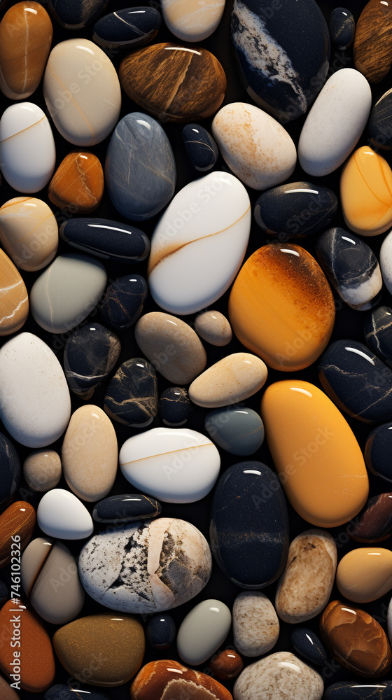 a close up of some black and white pebbles, in the style of dark navy and light amber, enchanting realms, light amber and bronze сreated with Generative Ai a close up of some black and white pebbles, in the style of dark navy and light amber, enchanting realms, light amber and bronze сreated with Generative Ai