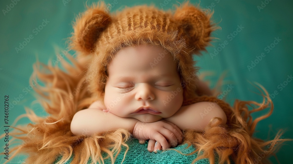 sweet newborn sleeping on a fluffy blanket sweet newborn sleeping on a fluffy blanket