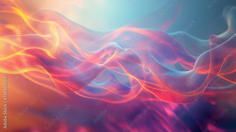 Vibrant Waves of Light and Color Flowing Across the Frame