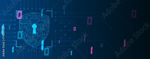 Cyber security and information or network protection. Future technology web services for business and internet project