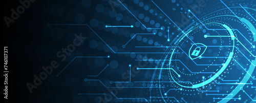 Cyber security and information or network protection. Future technology web services for business and internet project