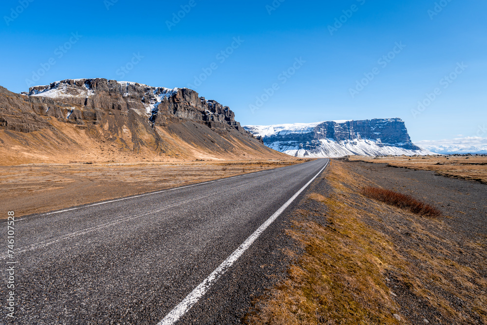 Iceland random road on a sunny day in spring Iceland random road on a sunny day in spring