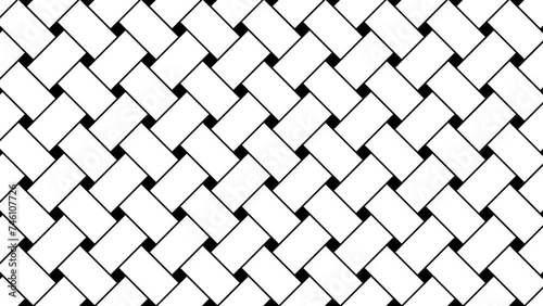 4K looped Black and white seamless brick pattern background. Endless loop. Brick design seamless loop on white  screen.