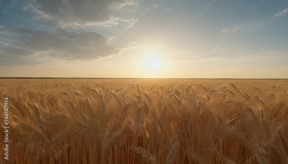 sunset on a wheat field