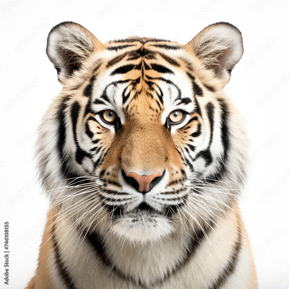 Fototapeta premium photo tiger on a white background сreated with Generative Ai