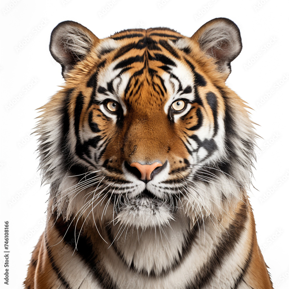 Obraz premium photo tiger on a white background сreated with Generative Ai