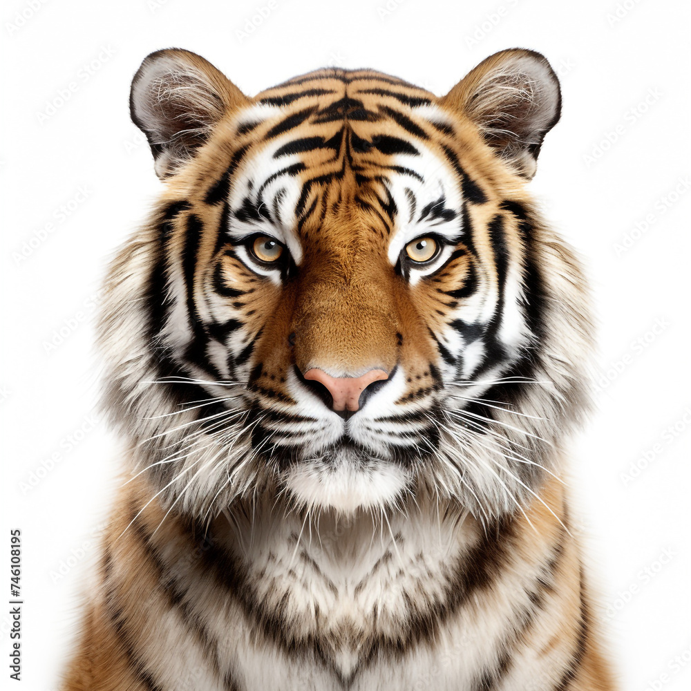 Fototapeta premium photo tiger on a white background сreated with Generative Ai