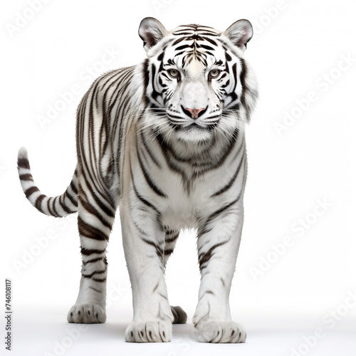 photo tiger on a white background сreated with Generative Ai