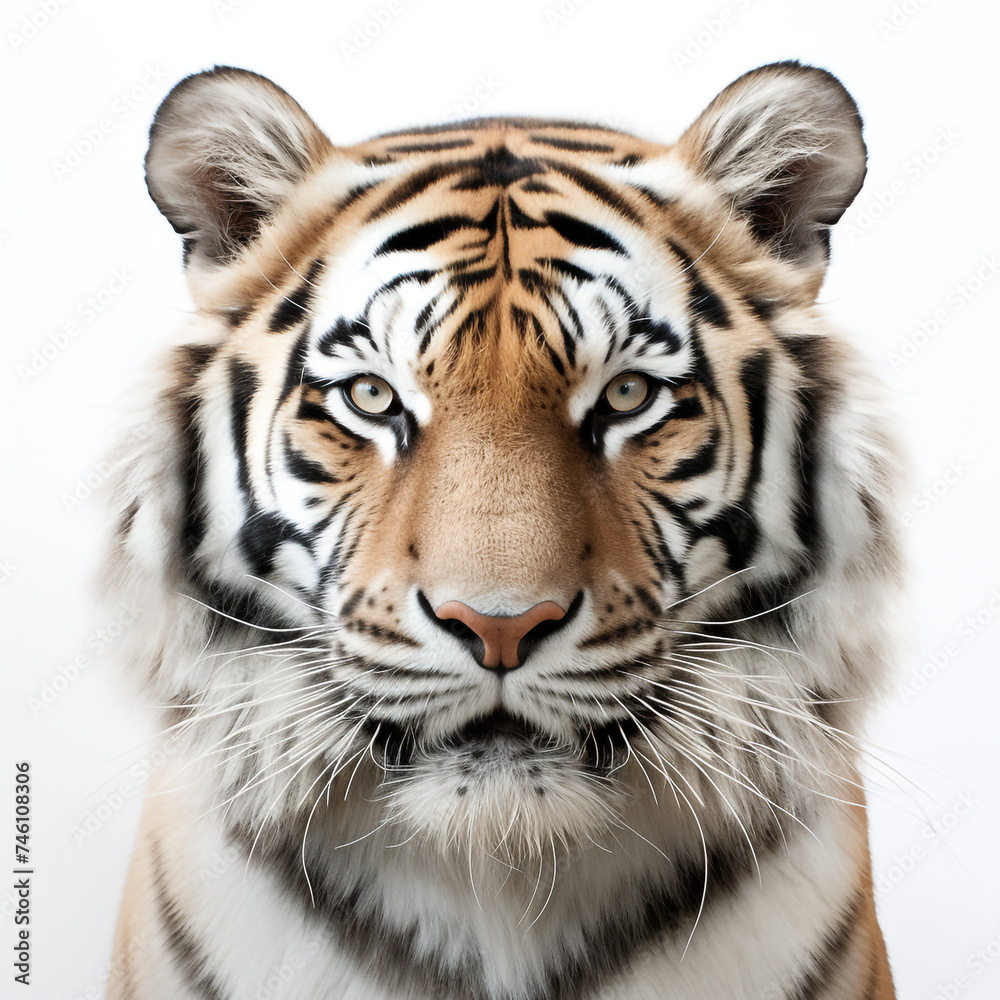 Obraz premium photo tiger on a white background сreated with Generative Ai