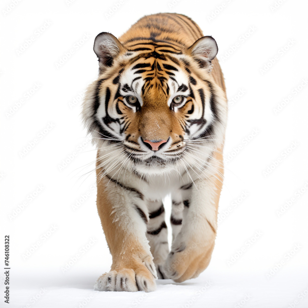 photo tiger on a white background сreated with Generative Ai