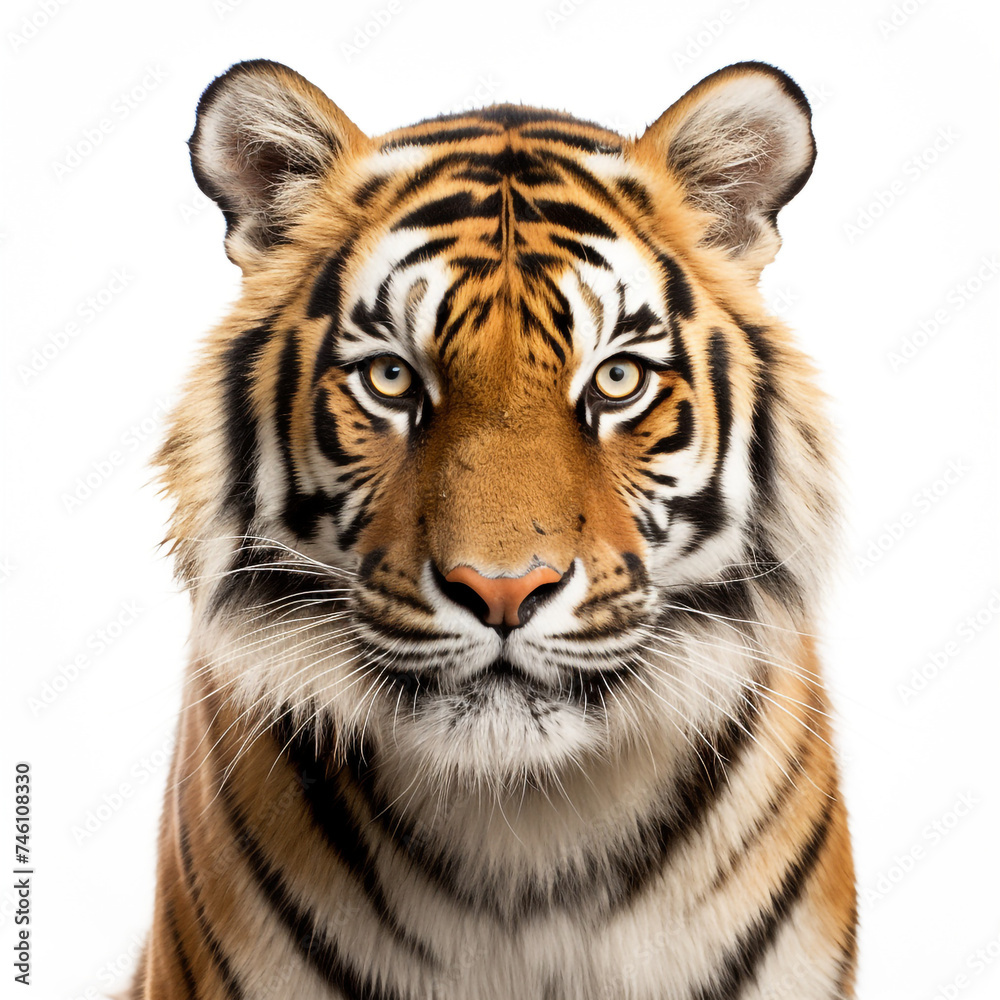 photo tiger on a white background сreated with Generative Ai photo tiger on a white background сreated with Generative Ai