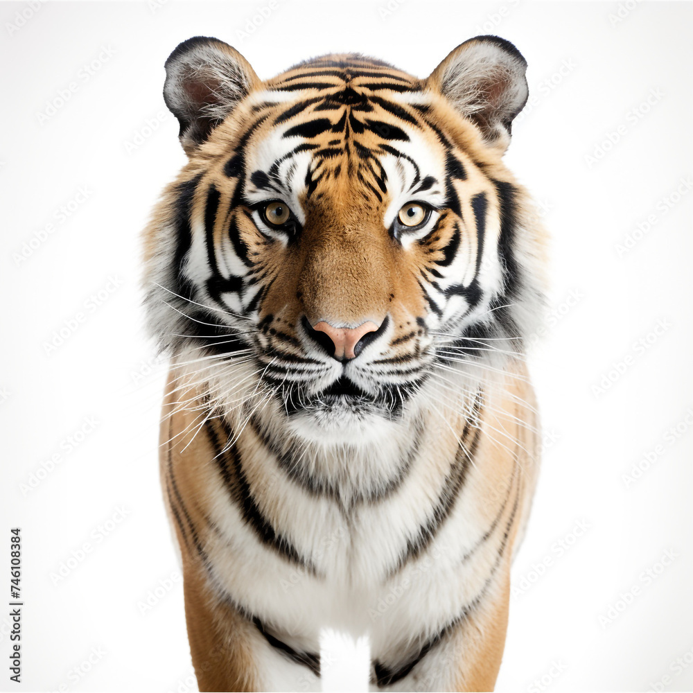 Obraz premium photo tiger on a white background сreated with Generative Ai
