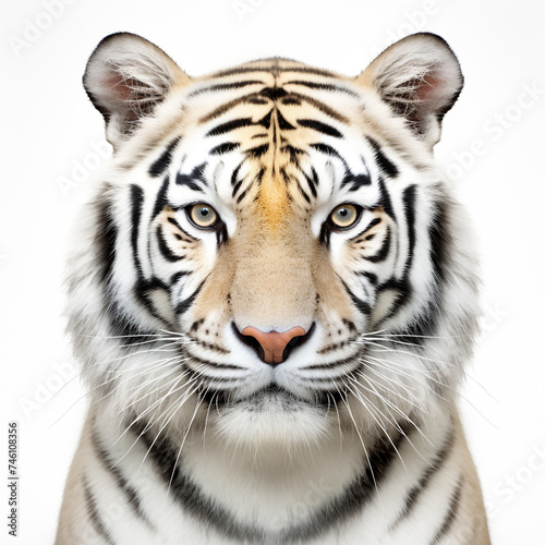 photo tiger on a white background сreated with Generative Ai