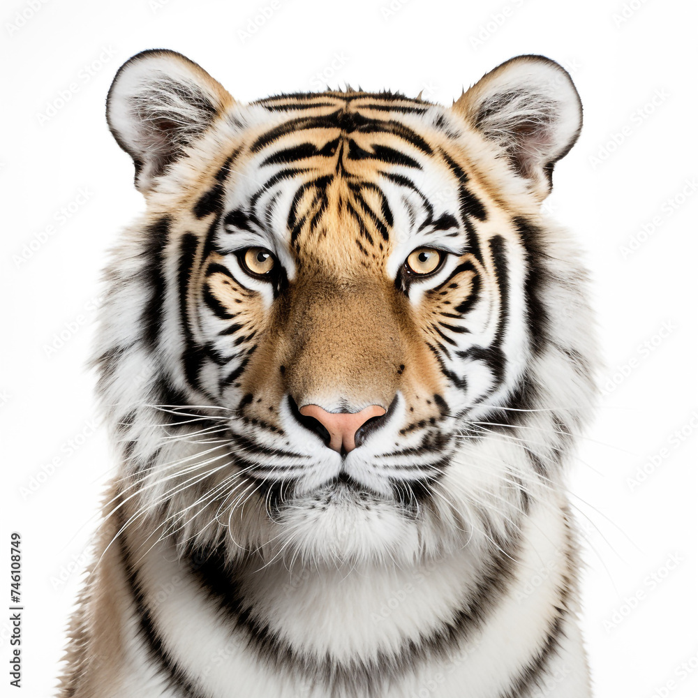 photo tiger on a white background сreated with Generative Ai photo tiger on a white background сreated with Generative Ai