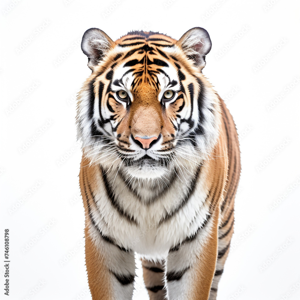 Obraz premium photo tiger on a white background сreated with Generative Ai