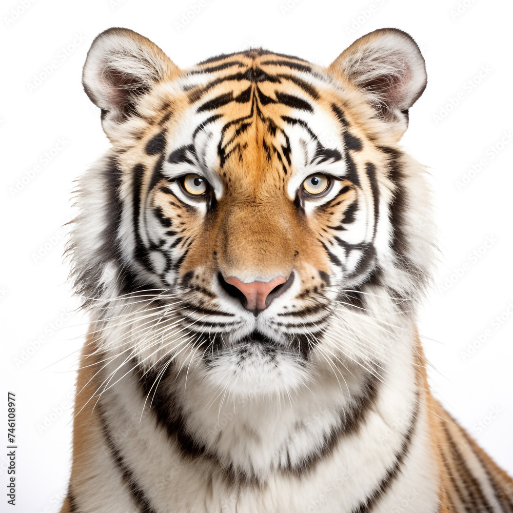 Obraz premium photo tiger on a white background сreated with Generative Ai