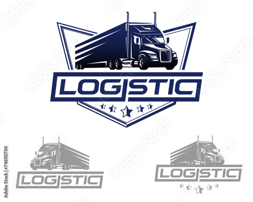Trucking Company Logistic Bold design in blue shades with layout options
