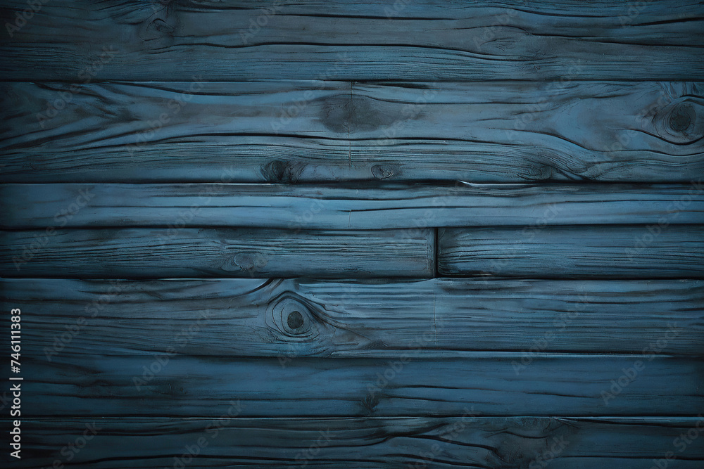 Fototapeta premium blue and black and dark and dirty wood wall wooden plank board texture background with grains