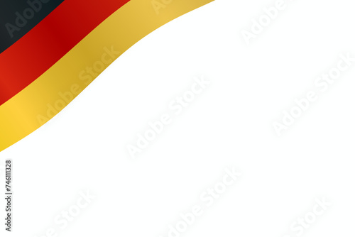 Germany flag wave background border frame on white background for decoration. Shiny flag of Germany vector illustration. photo